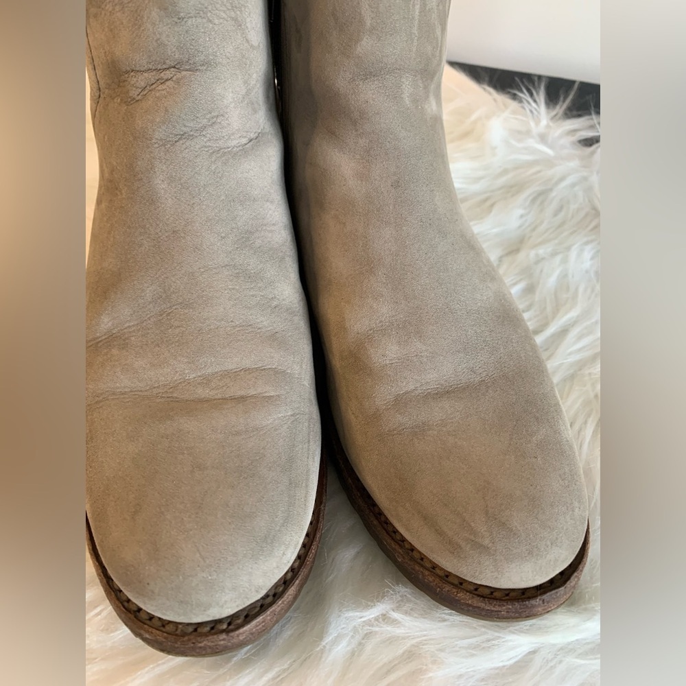 Frye Natalie Double Zipper Grey Boots - Size EU 36 - Picture 11 of 13